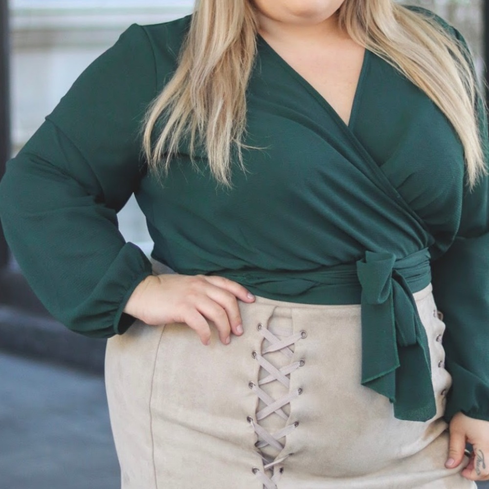 Green Wrap top